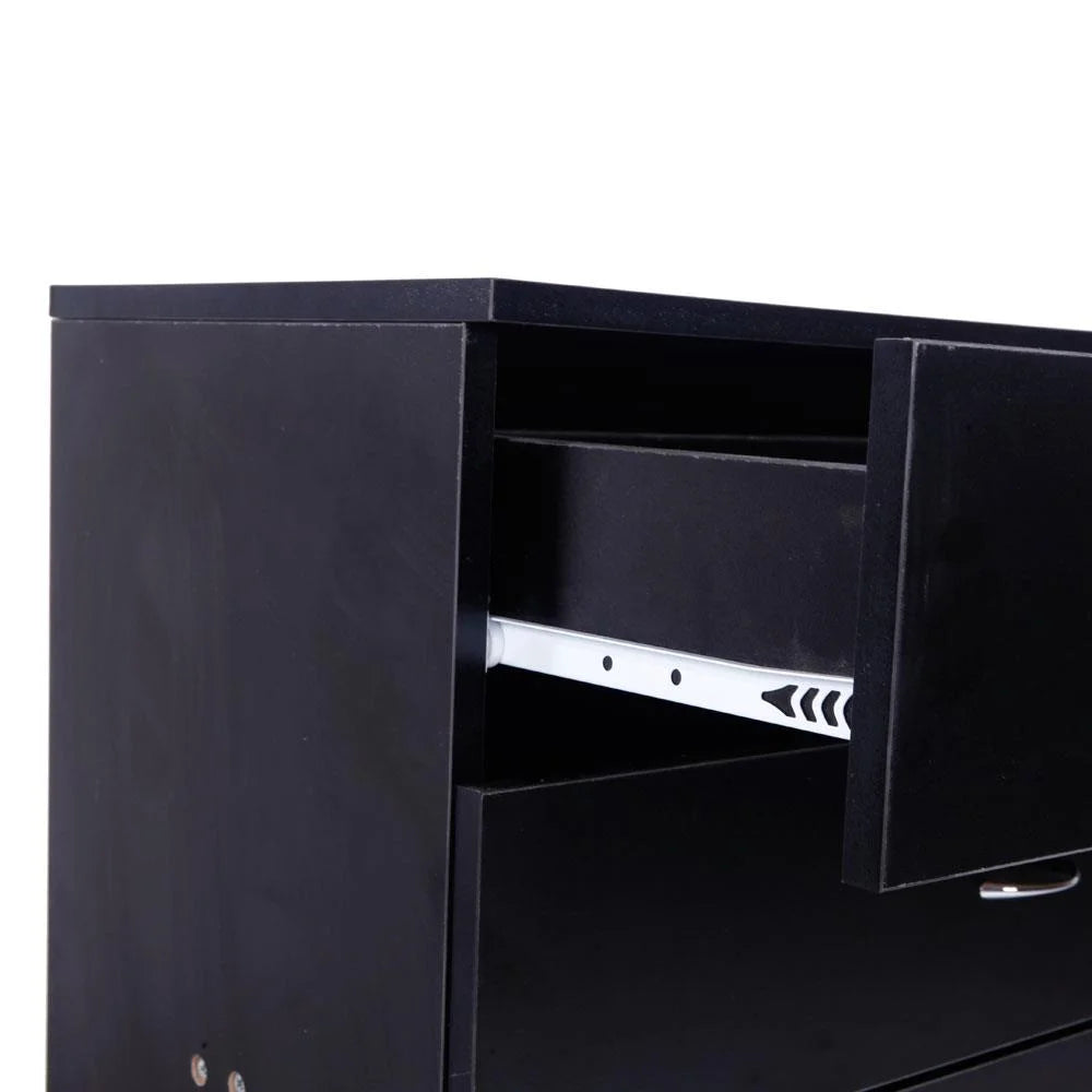 Black 4 Drawer Wood Nightstand X968812