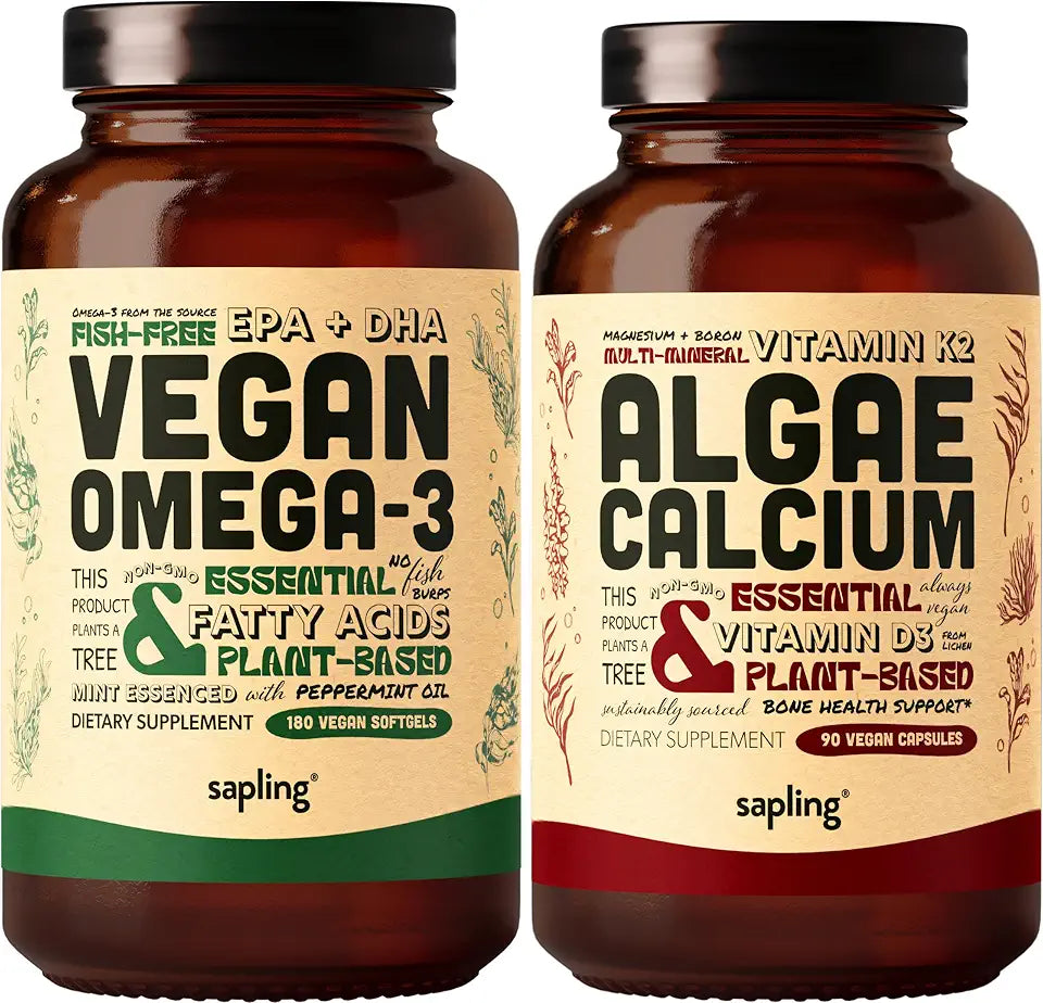 Vegan Omega 3 180 Softgels & Algae Calcium Bundle S449