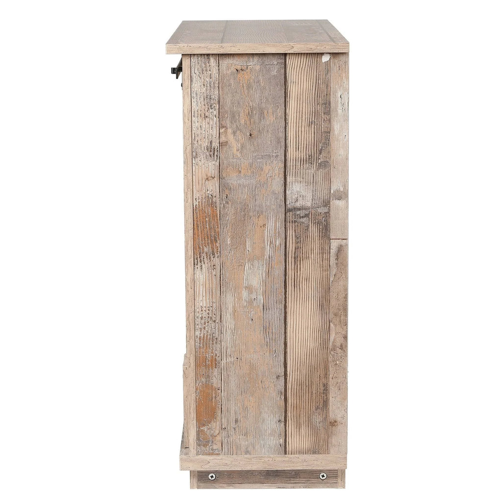 Rustic Sliding One Door Wood Cabinet R30291