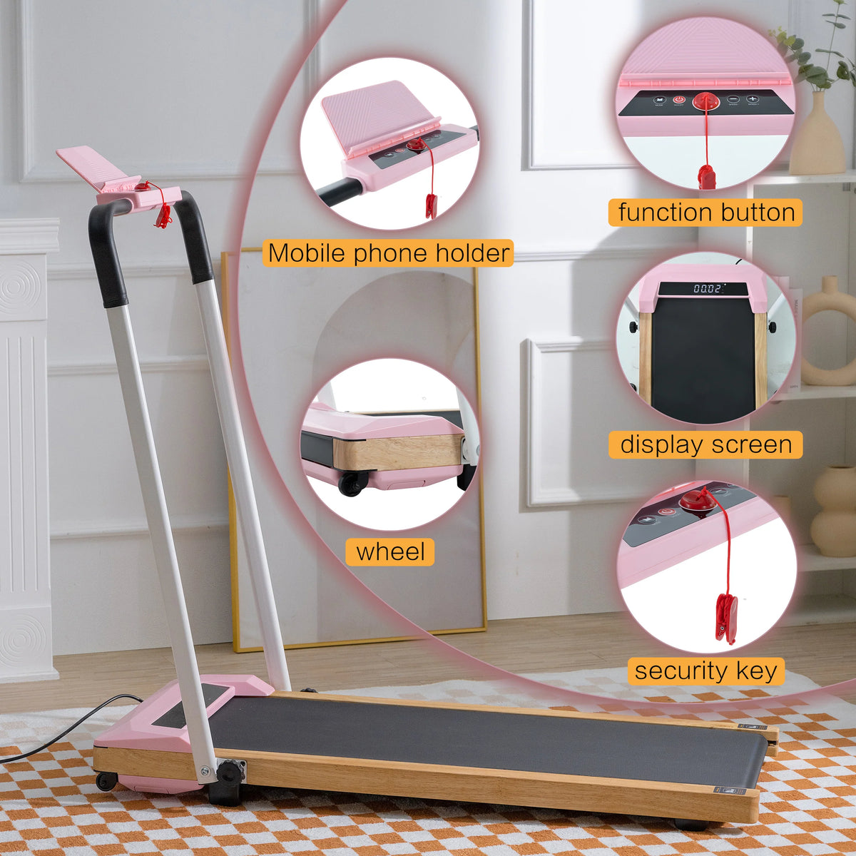 2 in 1 Folding Wood Treadmill S742