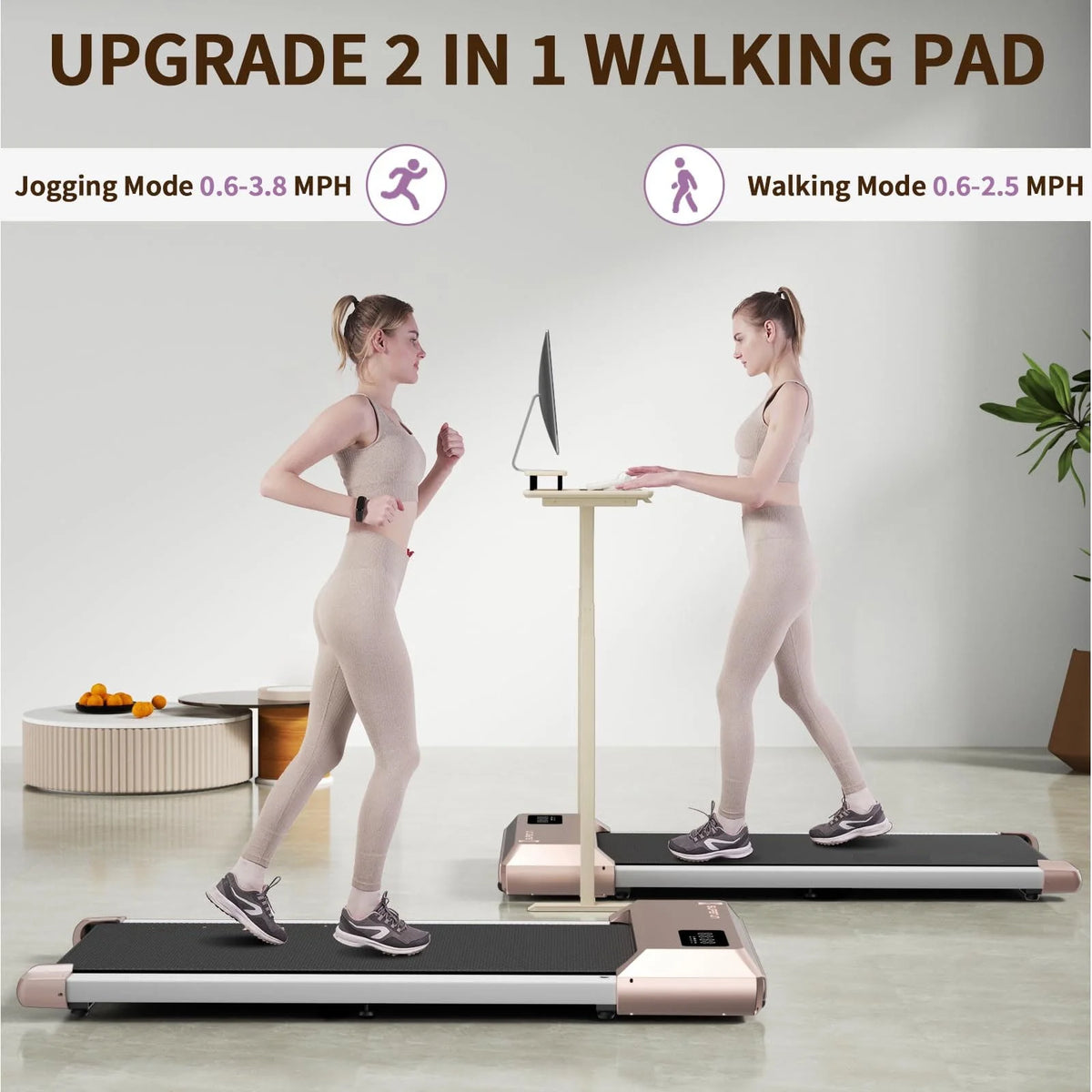 2.5Hp Ultra-Quiet Walking Pad Treadmill with Remote Control B808121