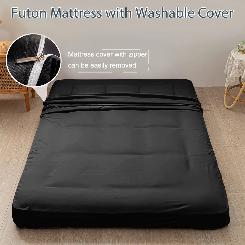6" Extra Thick Foldable Floor Mattress, Black, Twin G24539