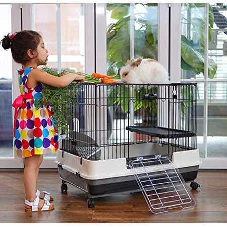 Large 2-Level Indoor Small Animal Pet Cage with Platform & Ramp I200964