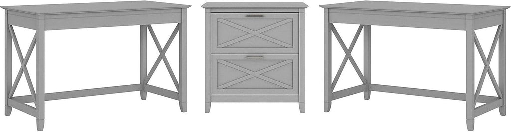 2 Person Desk Set with Lateral File Cabinet W795