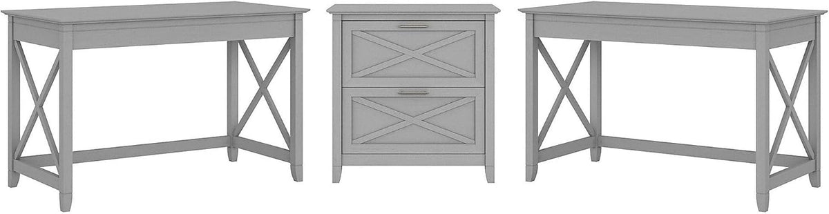2 Person Desk Set with Lateral File Cabinet W795