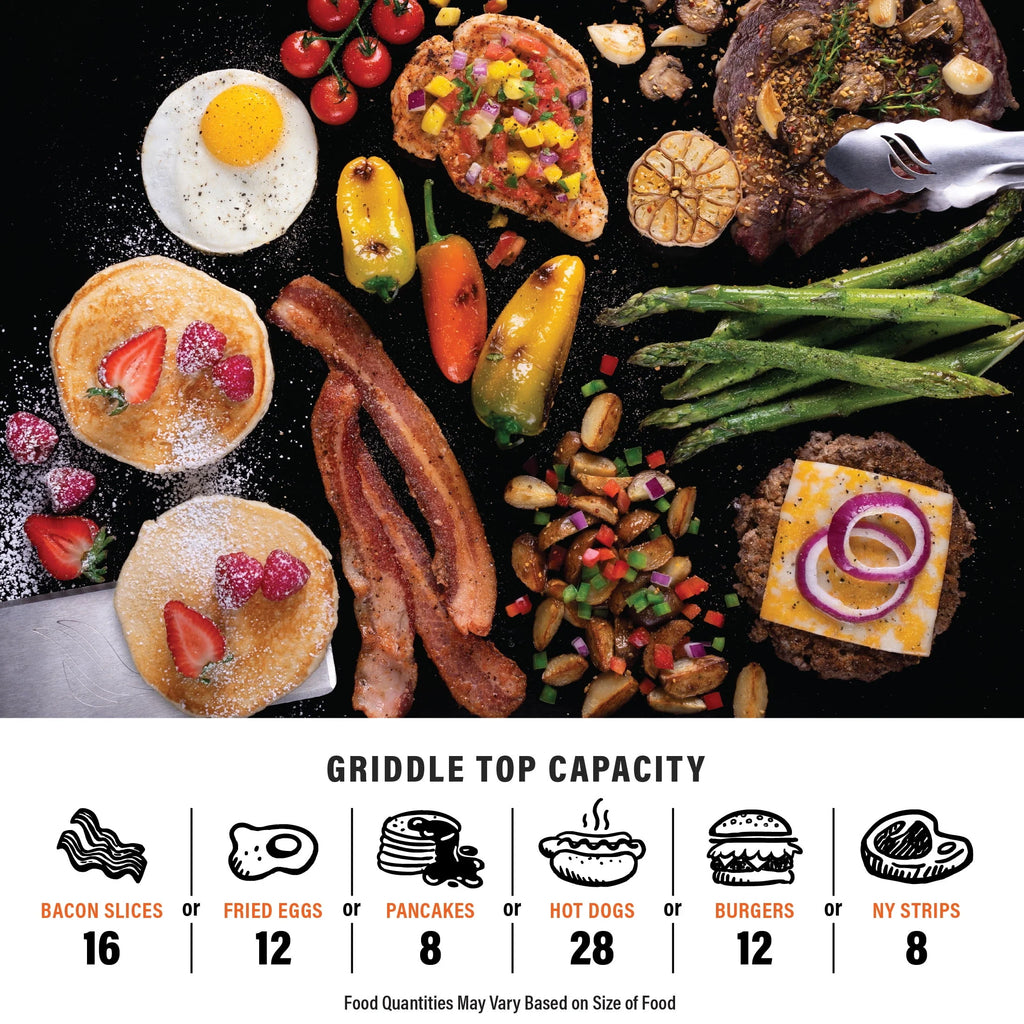 2-Burner Propane Camping Griddle with Hood and Handle Y43014