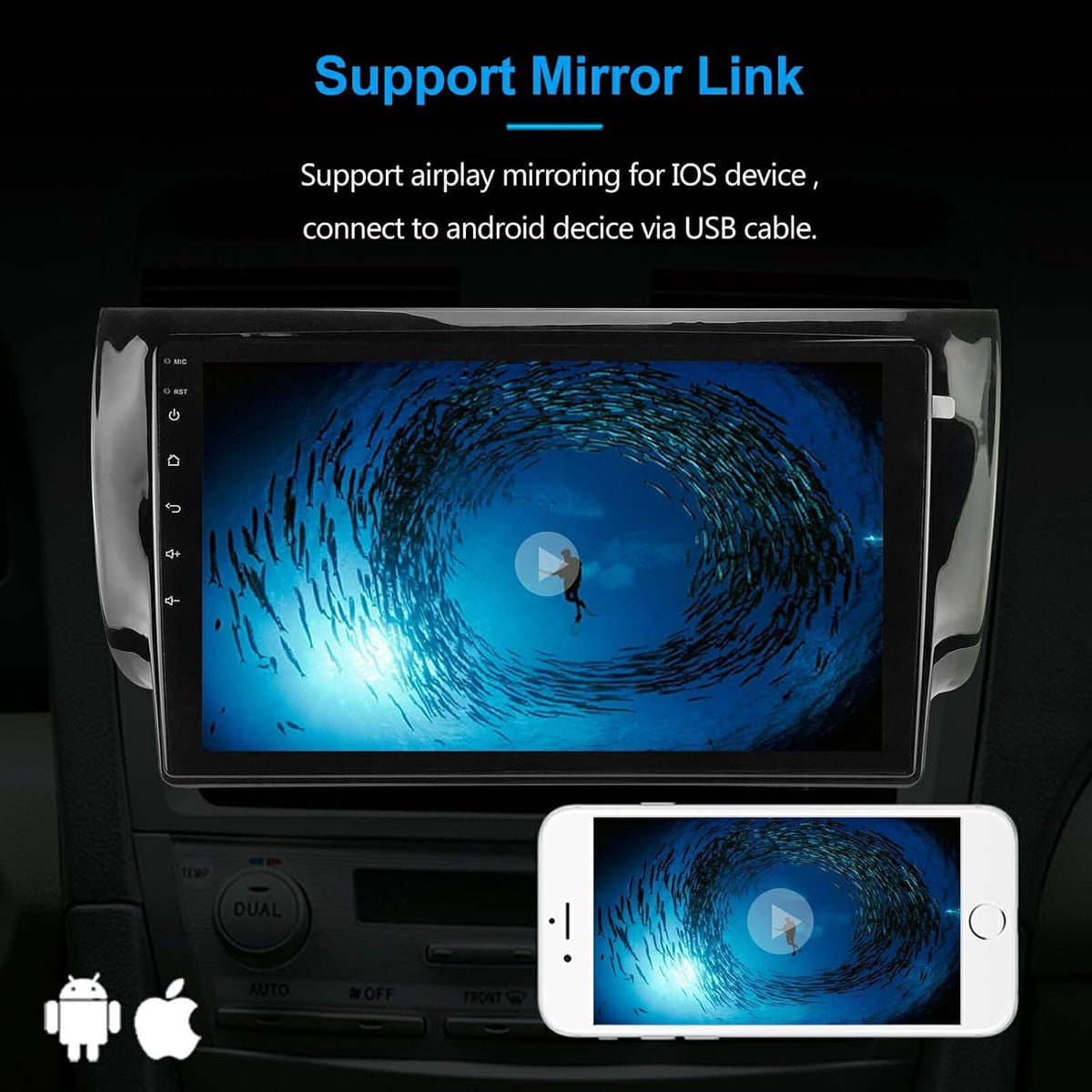 Android 10.1 Car Radio Stereo Navigation Bluetooth Touch Screen T660