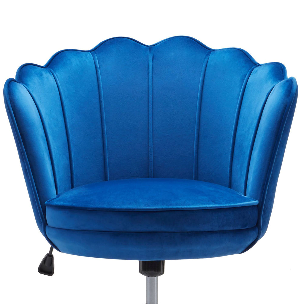 Blue Velvet Upholstered Swivel Office Chair Z66590