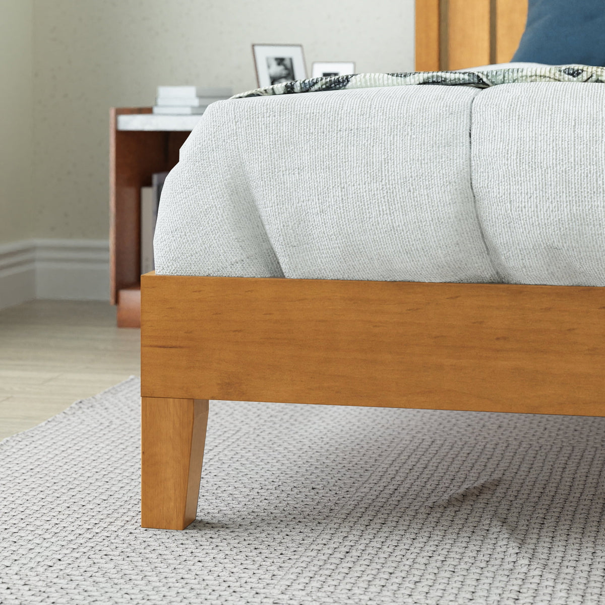 Queen Wood Platform Bed Frame with Headboard C6226