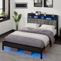 Queen Size LED Bed Frame with Charging Station U226883