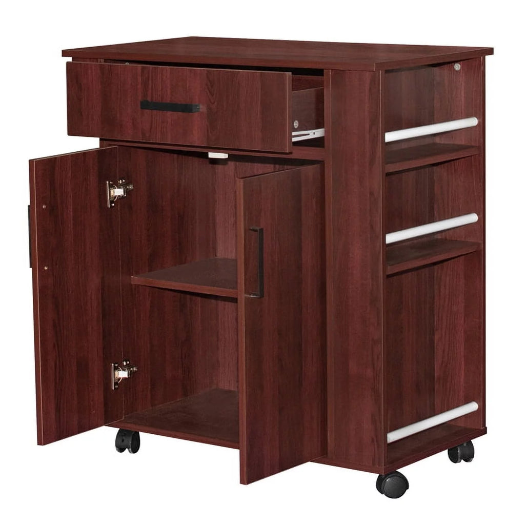 Rolling Kitchen Cart with Storage Cabinet K698669