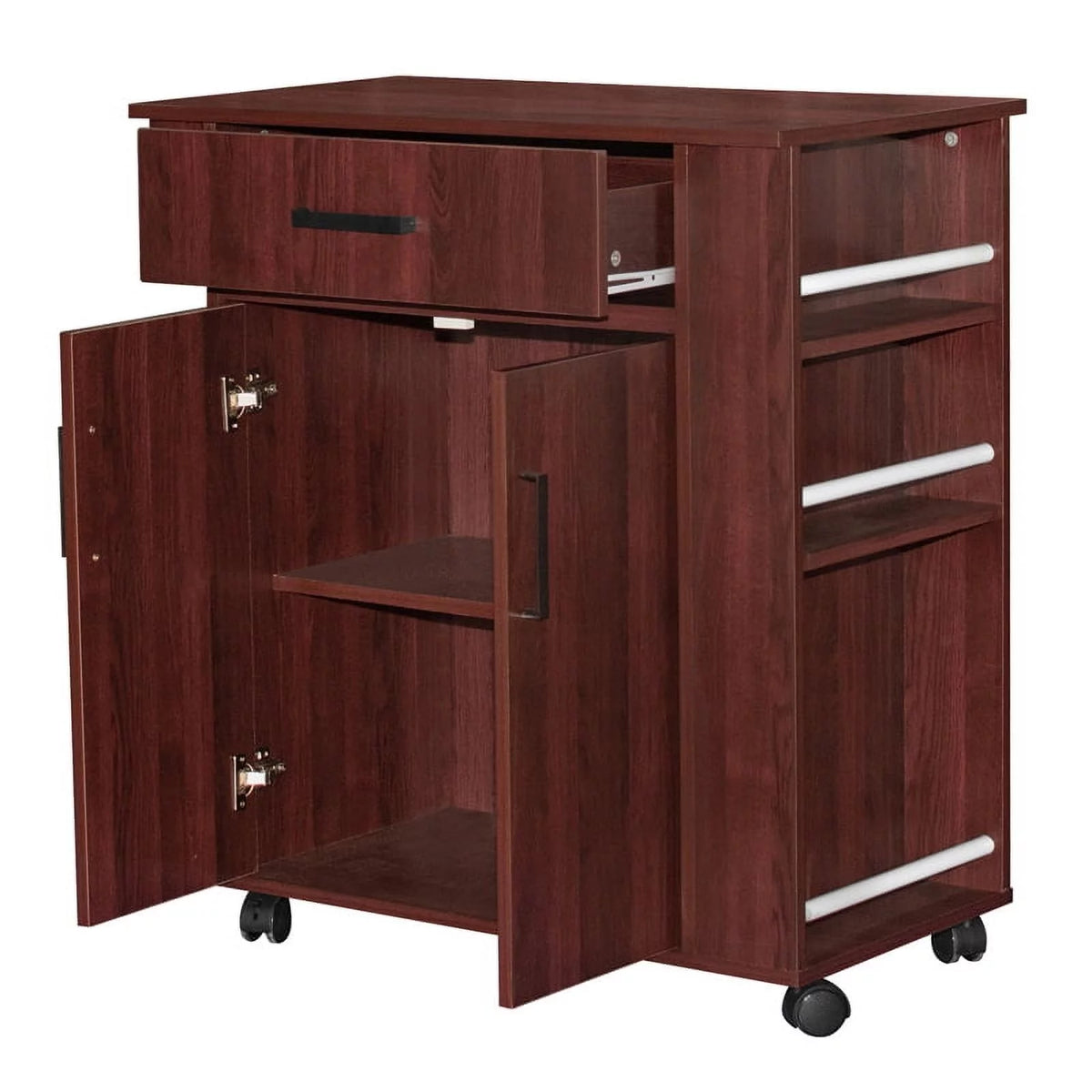 Rolling Kitchen Cart with Storage Cabinet K698669