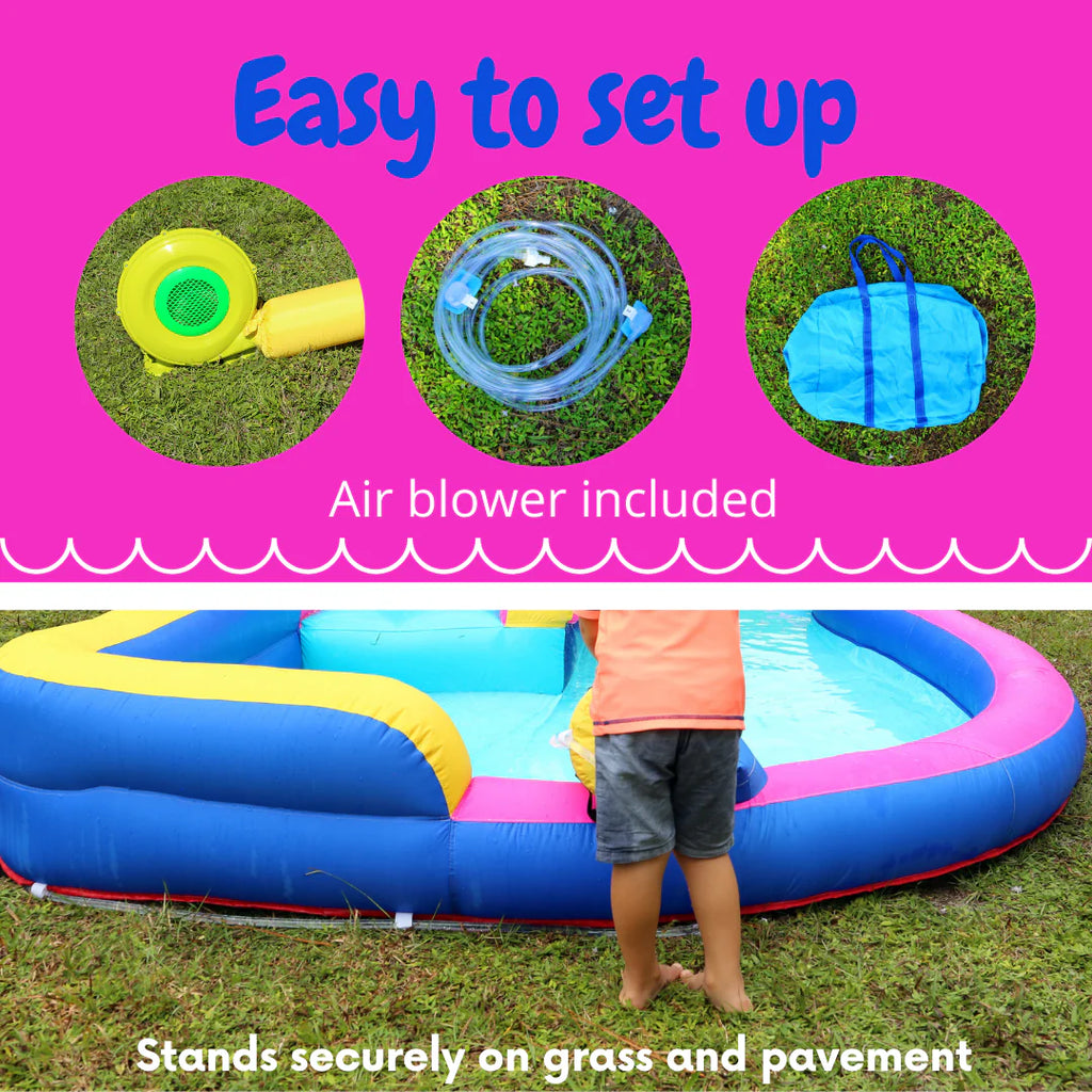 Giant Inflatable Unicorn Slide with Side Pool R321512
