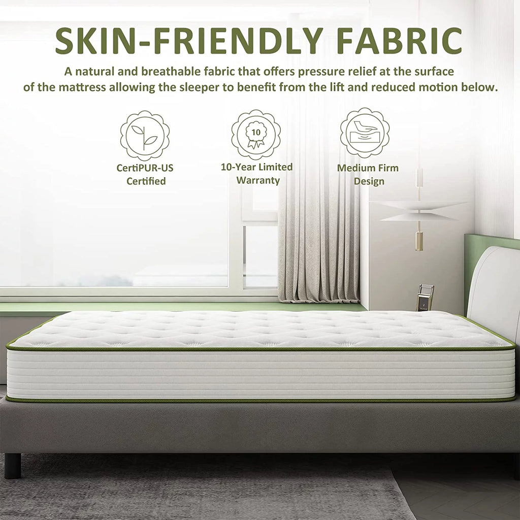 12 Hybrid Twin Mattress Memory Foam with Wrapped Innersprings Medium Firm O595814