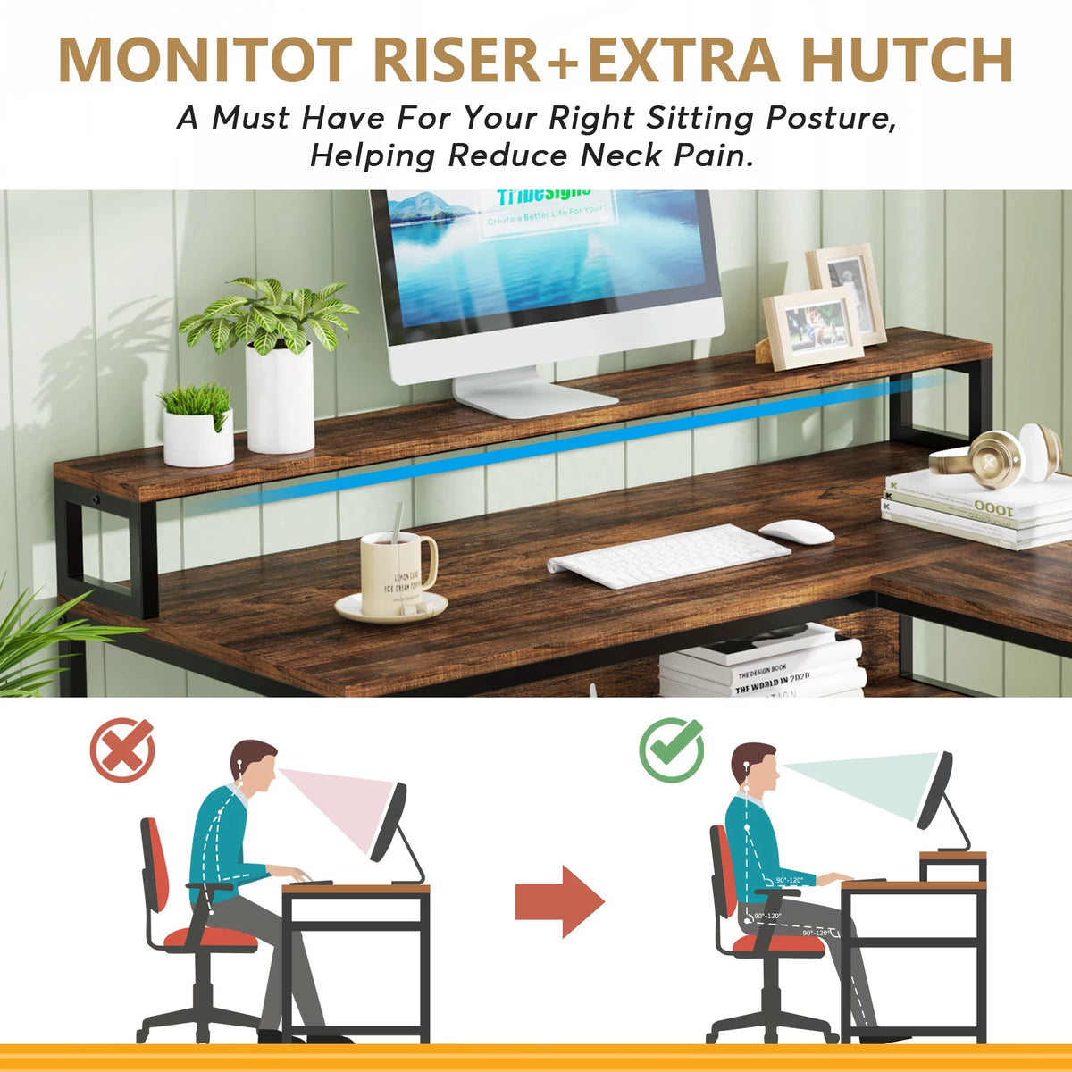 59 Inch Reversible L Shaped Corner Computer Desk with Storage Shelves L700120