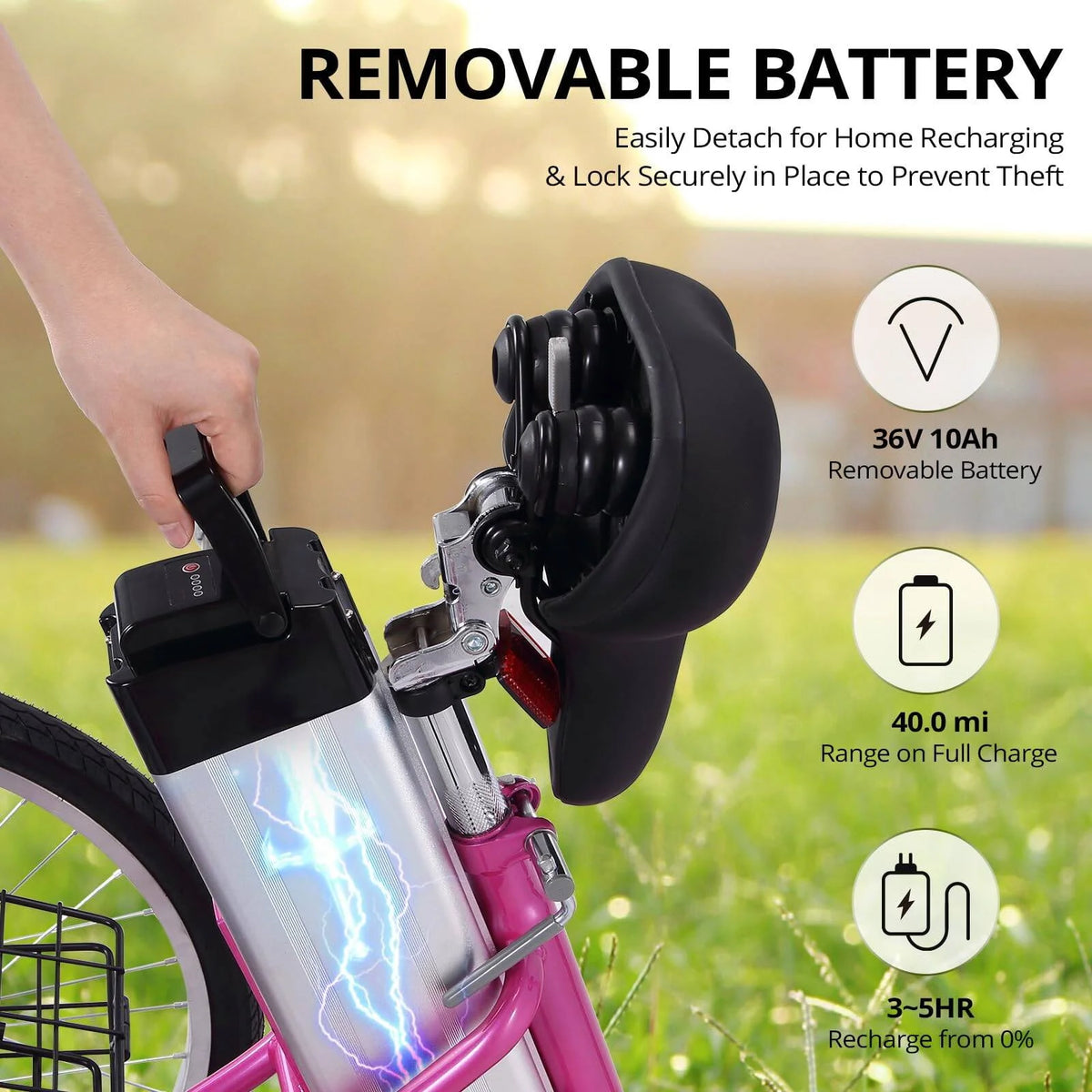 250W 36V 7 Speeds Folding Electric Tricycle B959