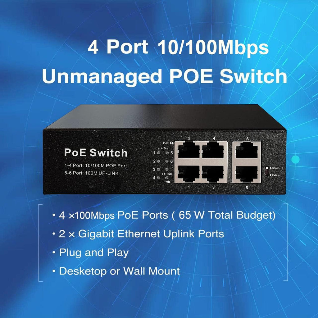 4 Port Gigabit PoE Switch Unmanaged X296