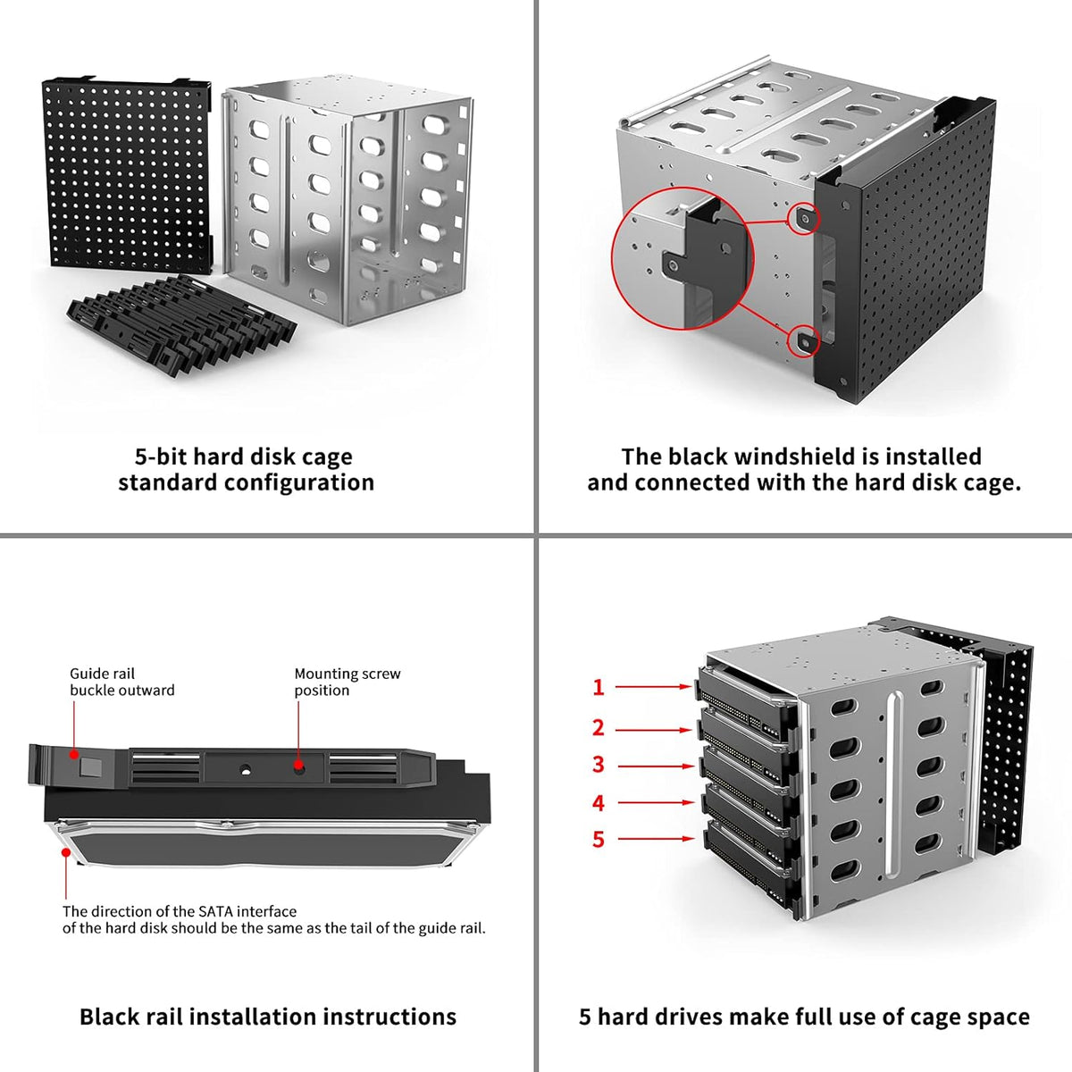 Stainless Steel Hard Drive Cage Rack L877