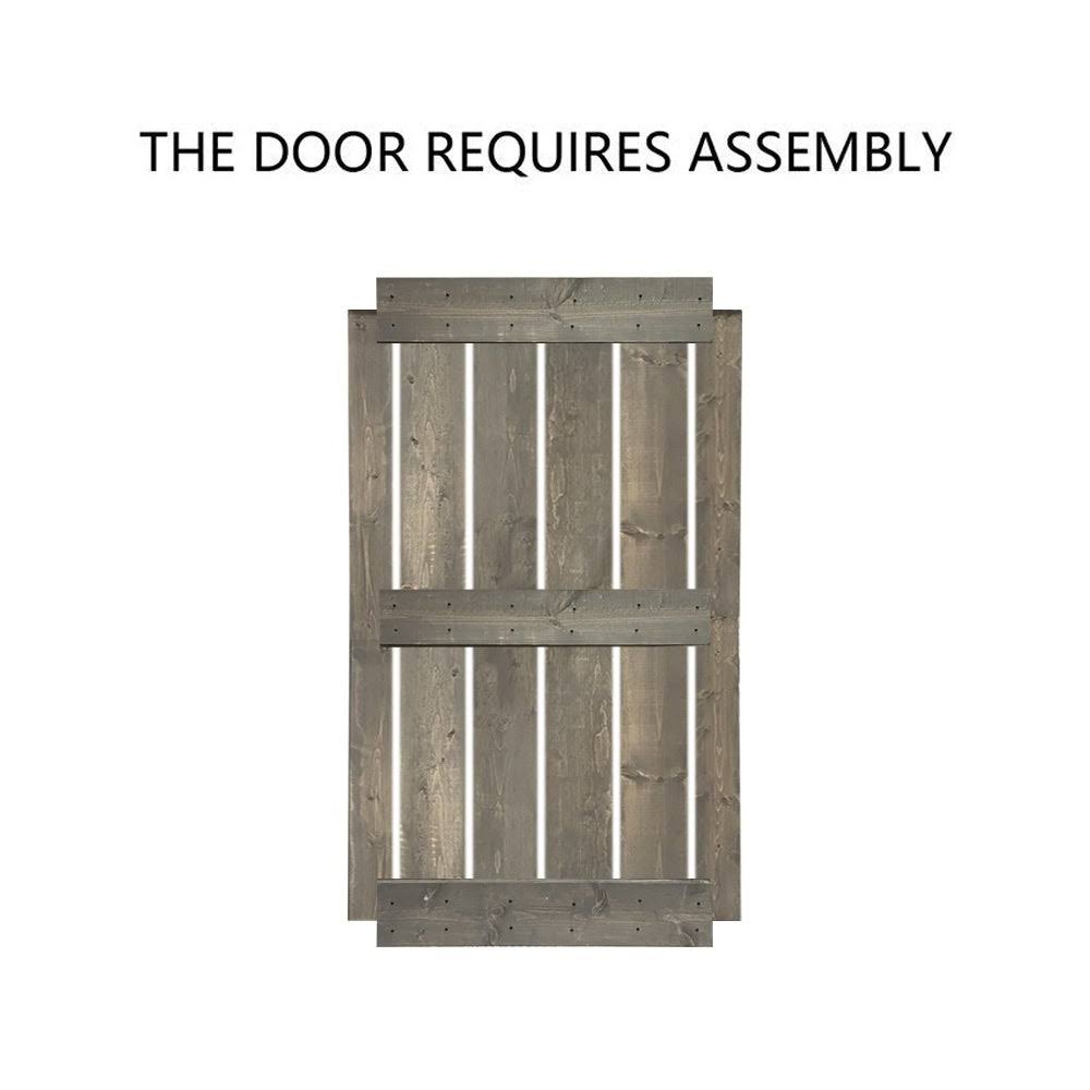 Charcoal Black Solid Wood Interior Sliding Barn Door R435