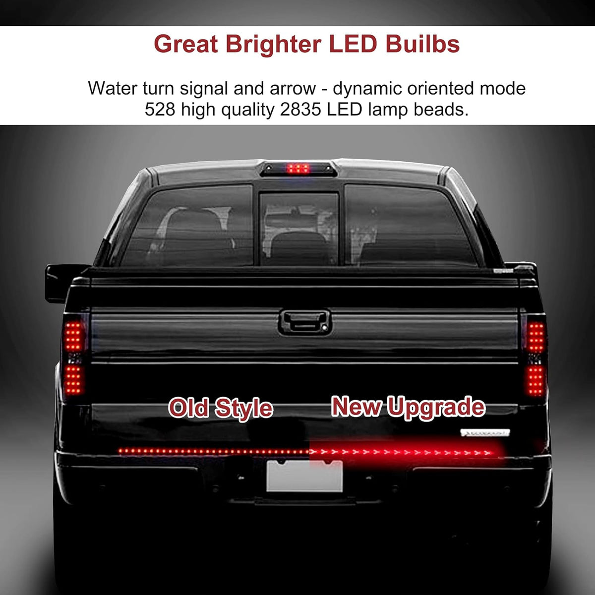 60 Inch 528 LED Tailgate Light Bar with 4-Pin Flat Connector Pack of 2 J943