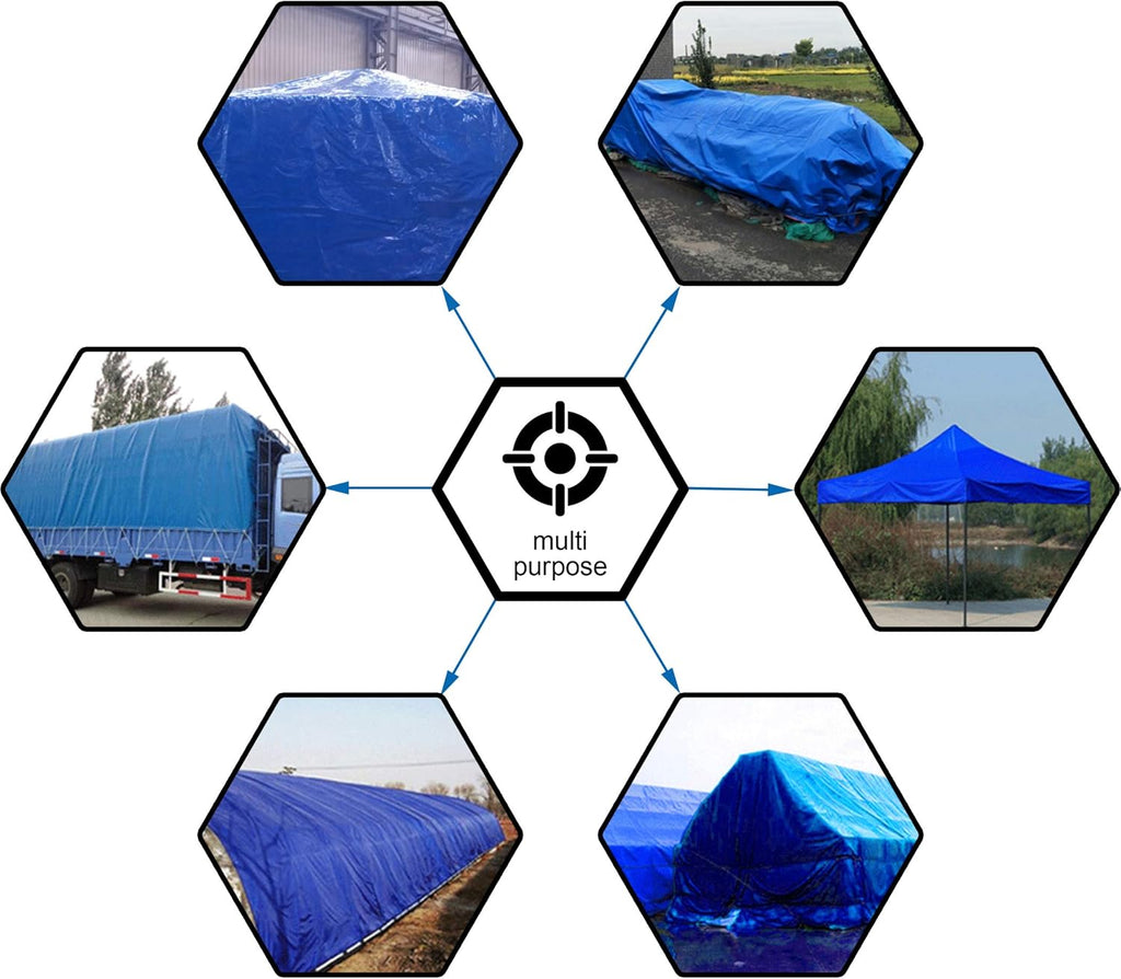 Blue 14 x 20 Feet Poly Tarp P6879