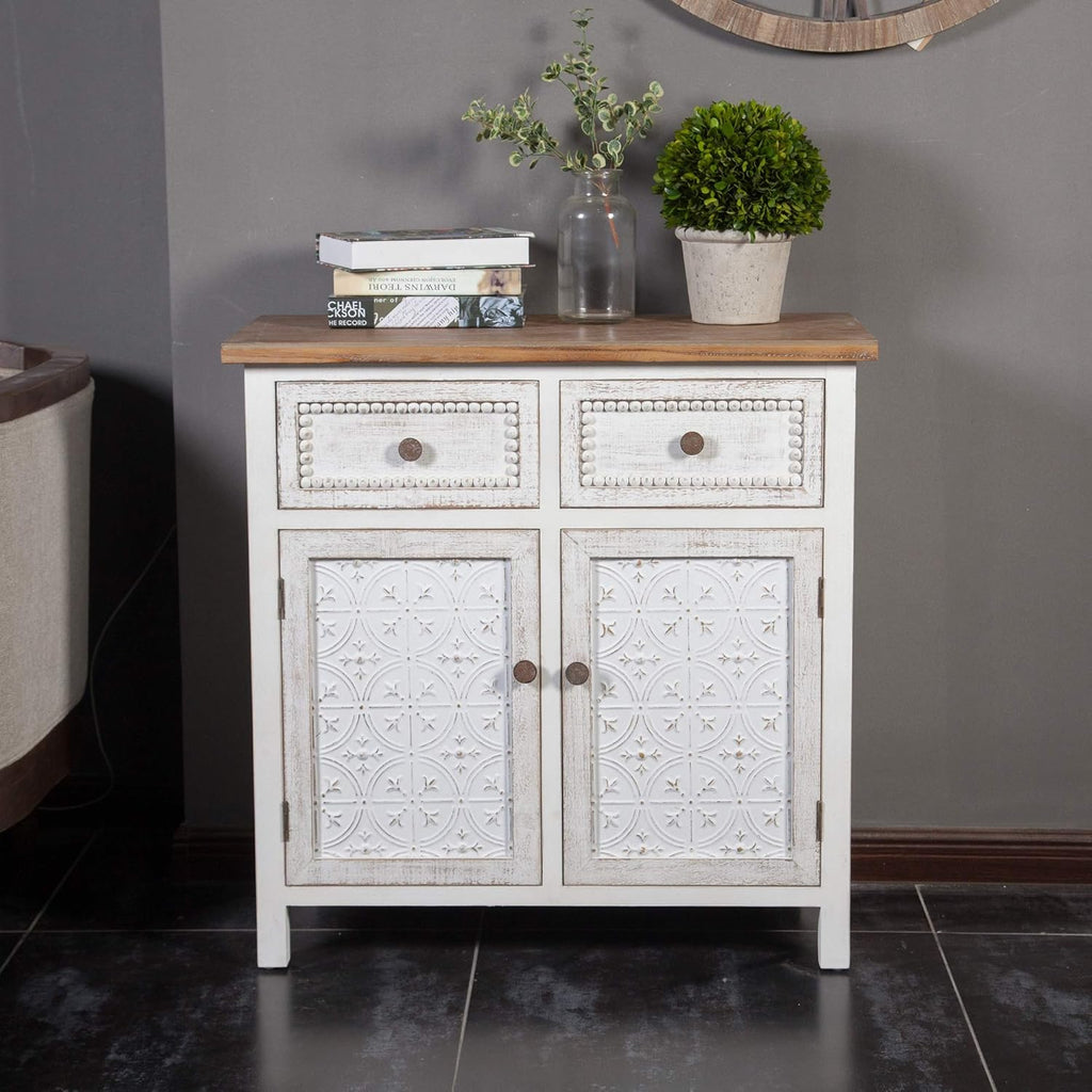 White 22 inch Wood Bathroom Floor Storage Cabinet with 4 Drawer B559
