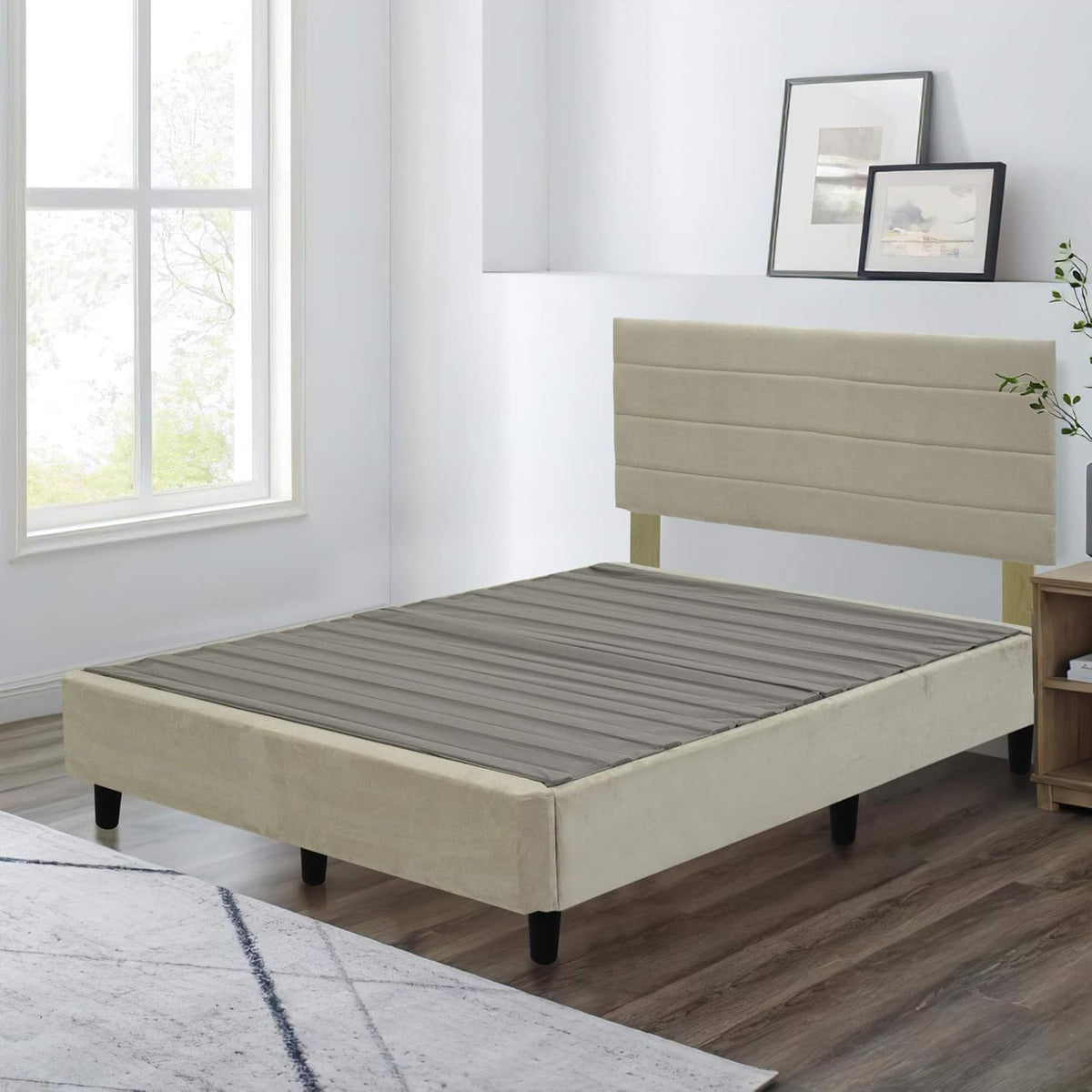 13-Inch Platform Bed for Mattress, California King, Beige I71820