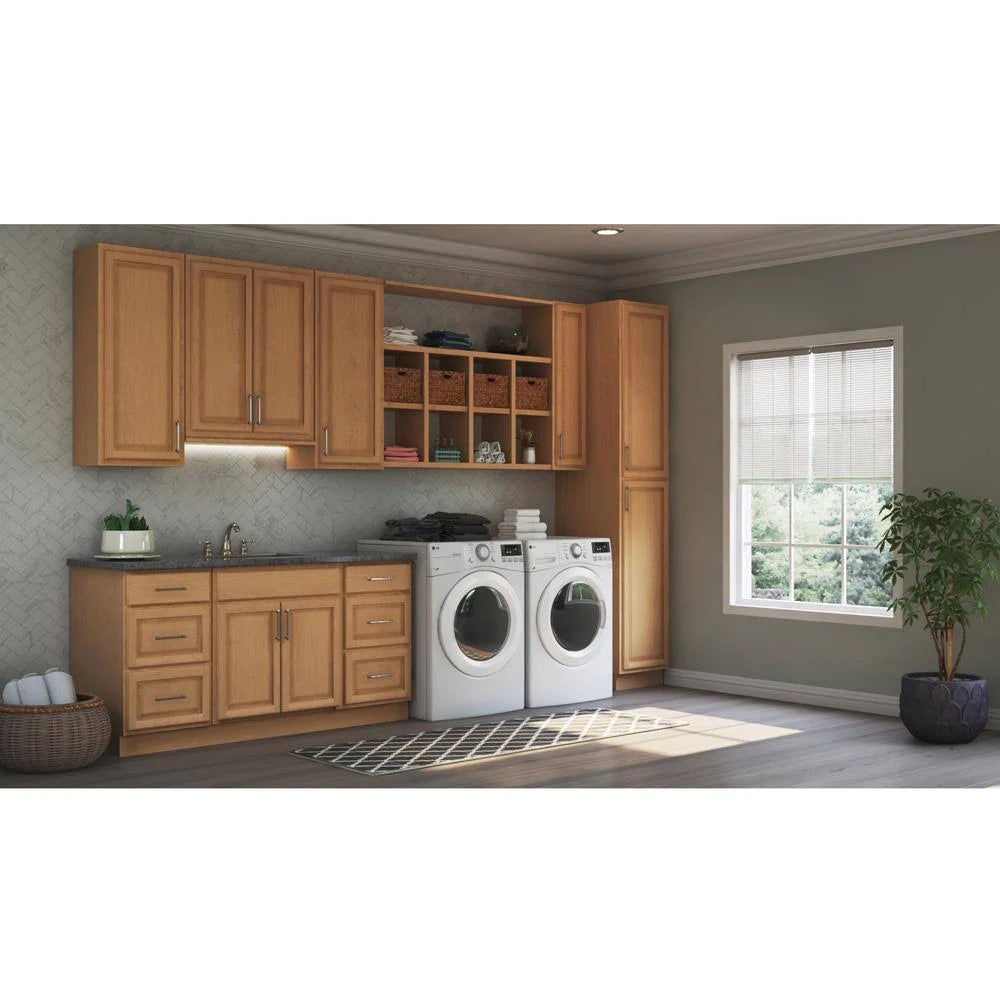Medium Oak Diagonal Corner Wall Kitchen Cabinet A30955