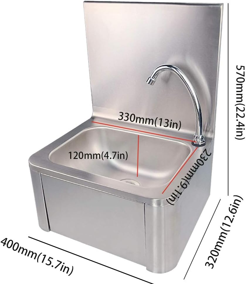 Stainless Steel Wall Mount Hand Wash Sink with Faucet V446720