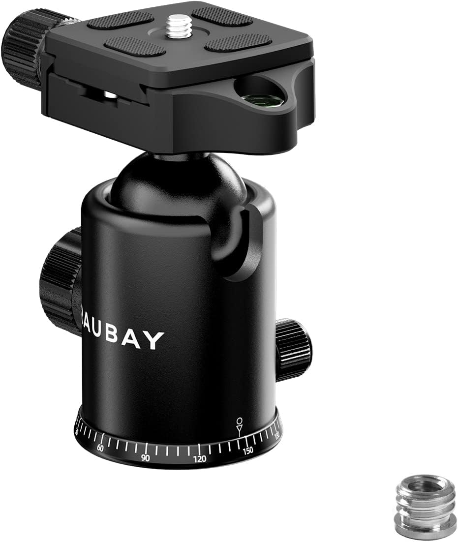 36mm Tripod Ball Head Mount 360° Camera Panoramic Ballhead Rotating with 1/4 inch Quick Release Plate and Bubble Level N40260