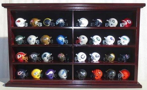 Mini Football Helmet Display Case Cabinet Rack with UV Protection K676548