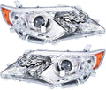 2012 2013 2014 Toyota Camry Headlights Assembly ABS Plastic Housing Polycarbonate Lens Projector Headlamps Left+Right Chrome V3800