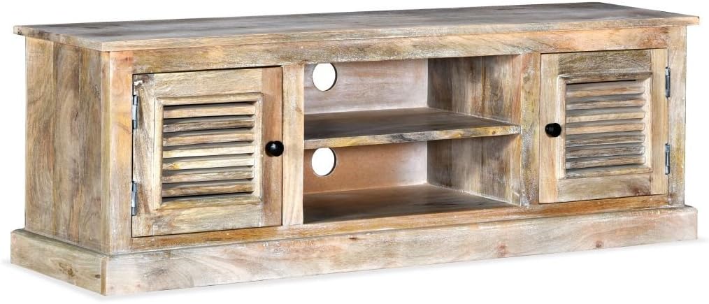 White Solid Mango Wood TV Cabinet 47.2x11.8x15.7 C9065