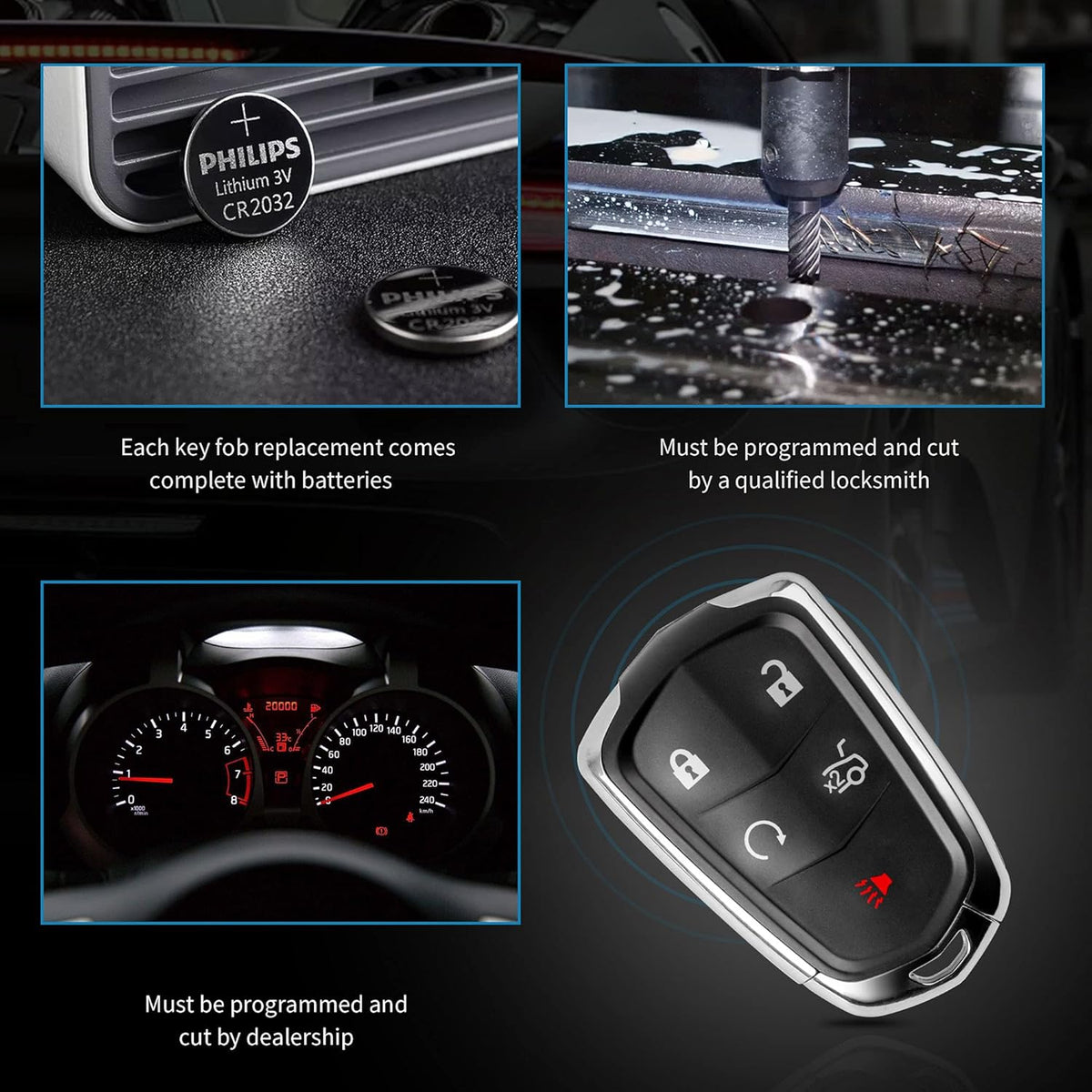 Keyless Entry Remote Car Key Fob Pack of 2 H4010