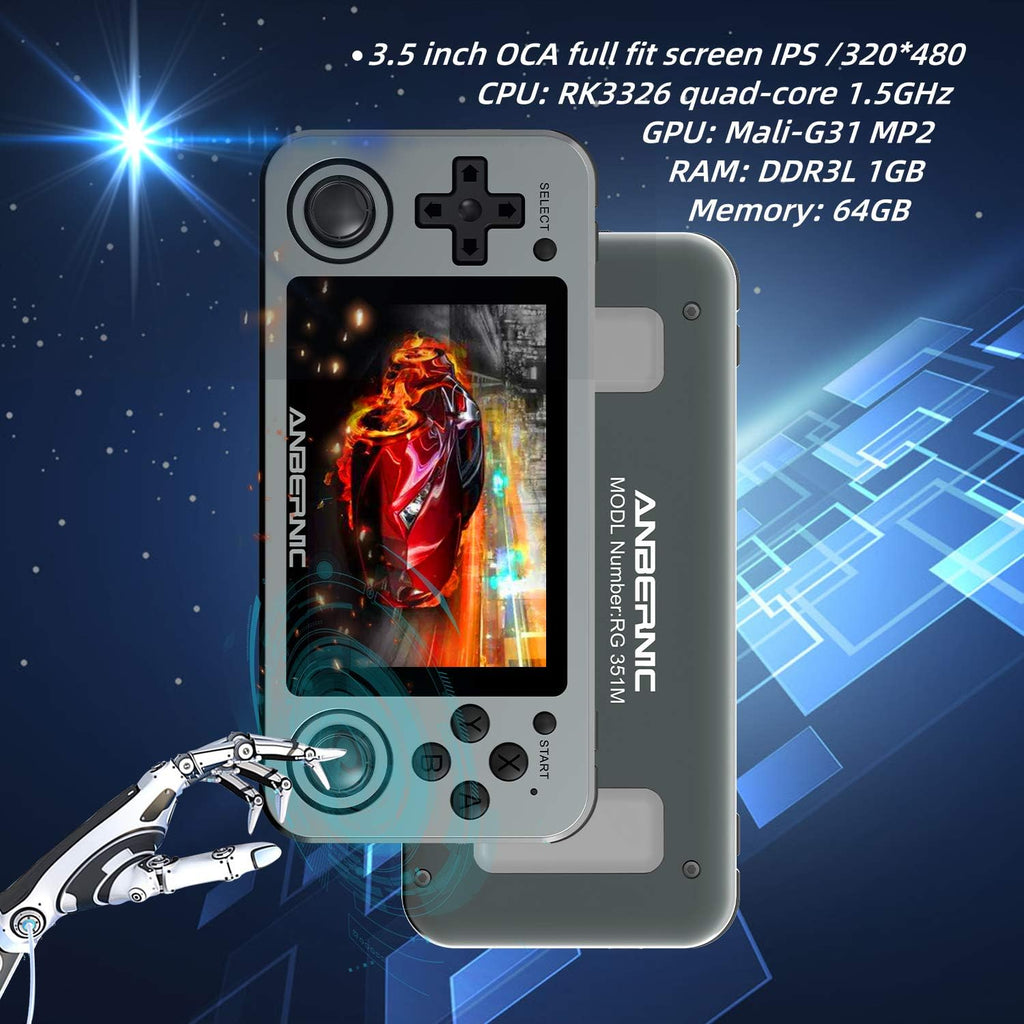 Handheld Game Console with 64G TF Card 3.5 inch IPS Screen C248986