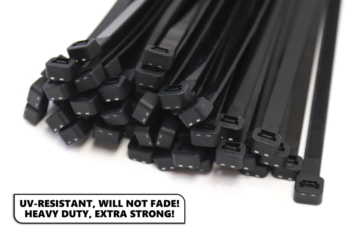 500-Pack Heavy Duty 18 Inches Black Nylon Cable Tie Down Straps G721