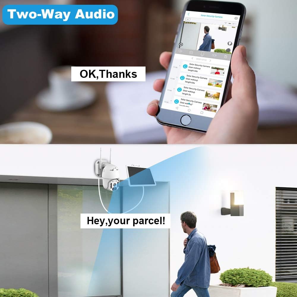 Wireless Solar Security Camera 1080P Color Night Vision N647