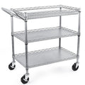 3 Tier Rolling Utility Cart with Wire Shelving M209529