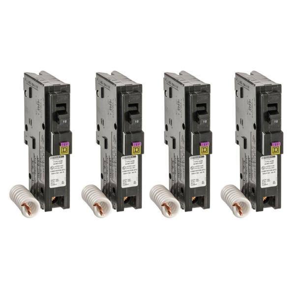 15 Amp Single-Pole Dual Function Circuit Breaker 4-Pack C161