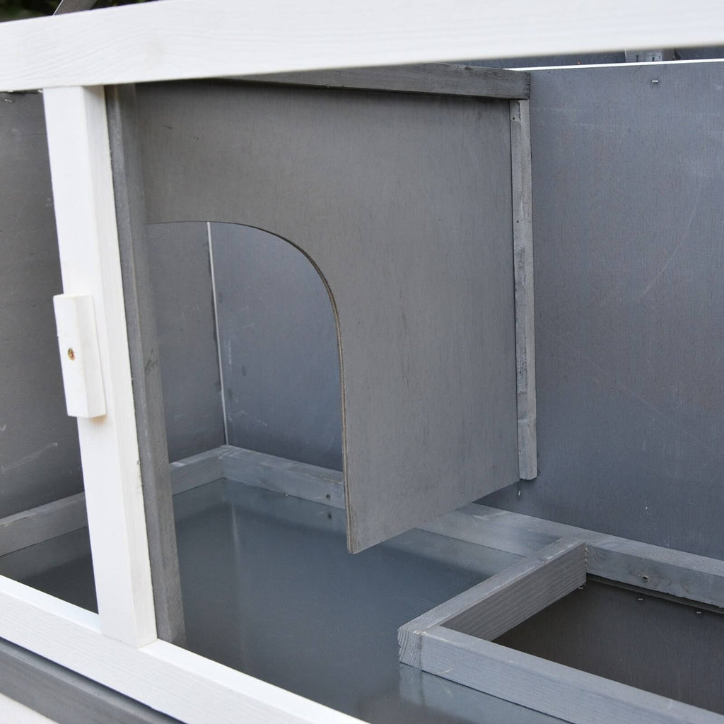 Solid Wood Rabbit Hutch with 2 Main Rooms G3613