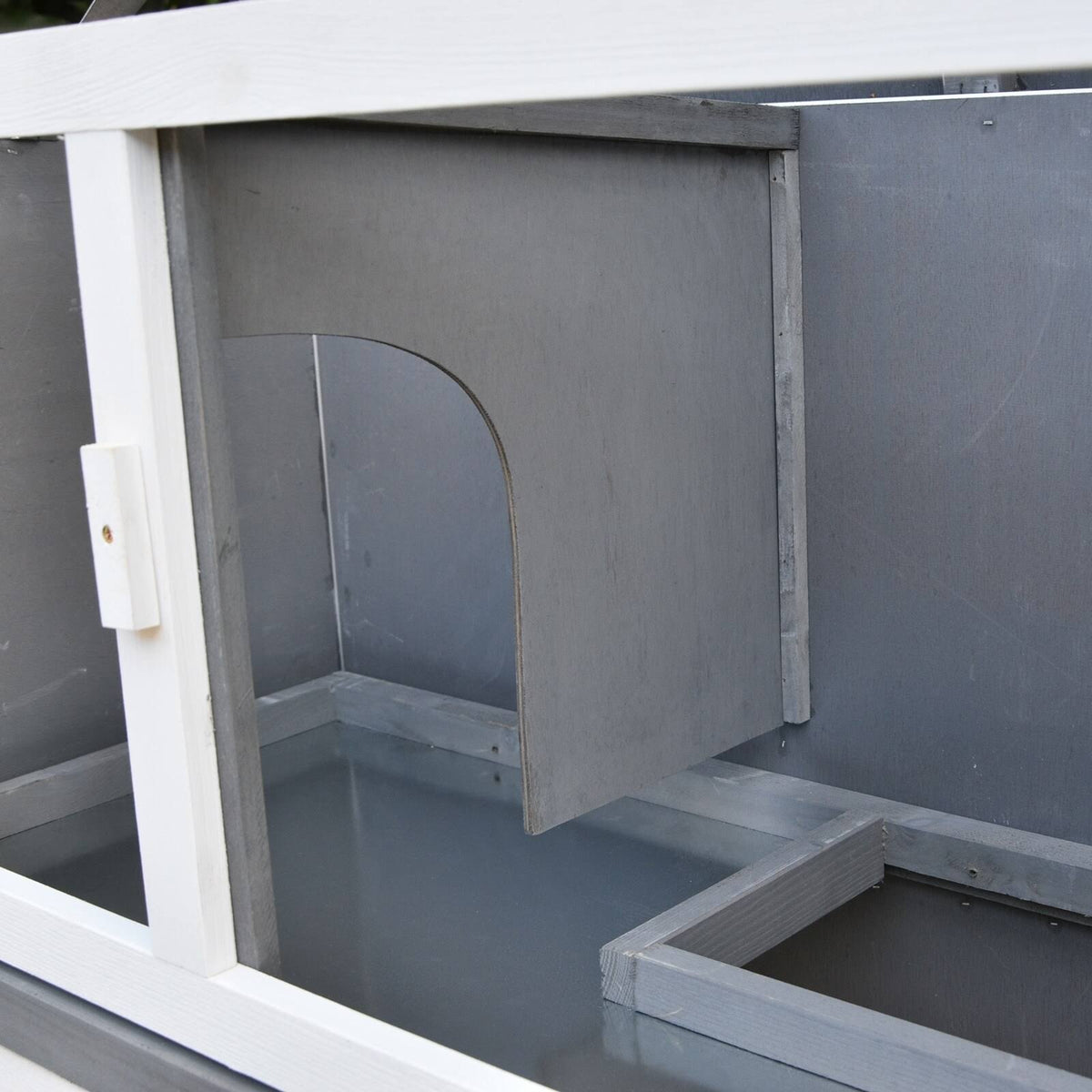 Solid Wood Rabbit Hutch with 2 Main Rooms G3613