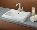 White Single Hole Semi-Recessed Sink D666533