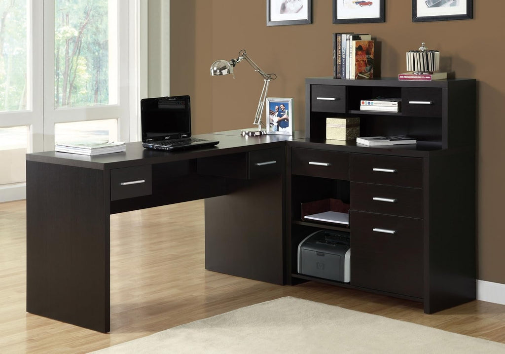 L-Shaped Corner Computer Desk with Hutch E2300