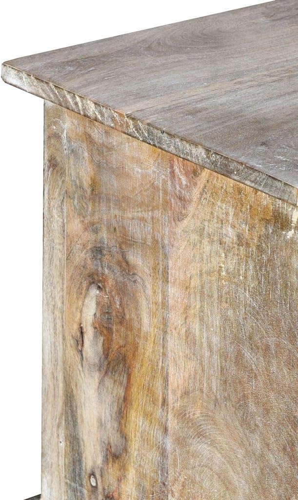 White Solid Mango Wood TV Cabinet 47.2x11.8x15.7 C9065
