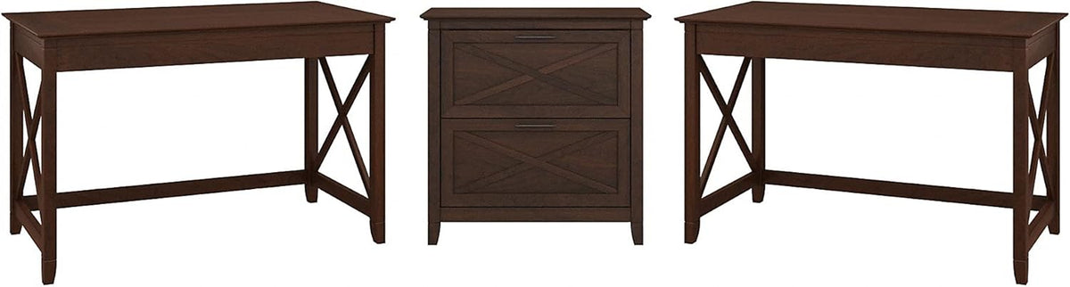 2 Person Desk Set with Lateral File Cabinet W795