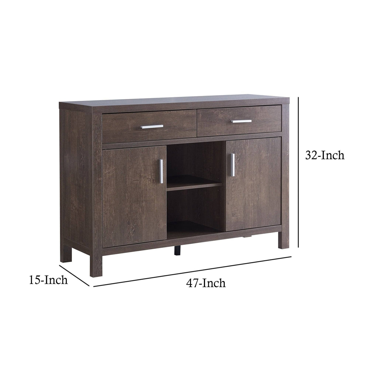 Wooden Buffet with 2 Drawers and 2 Door Cabinets C871