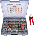 Gray Automotive Electrical Connectors 14-20 Gauge 450 Piece Kit with Crimp Tool O830775