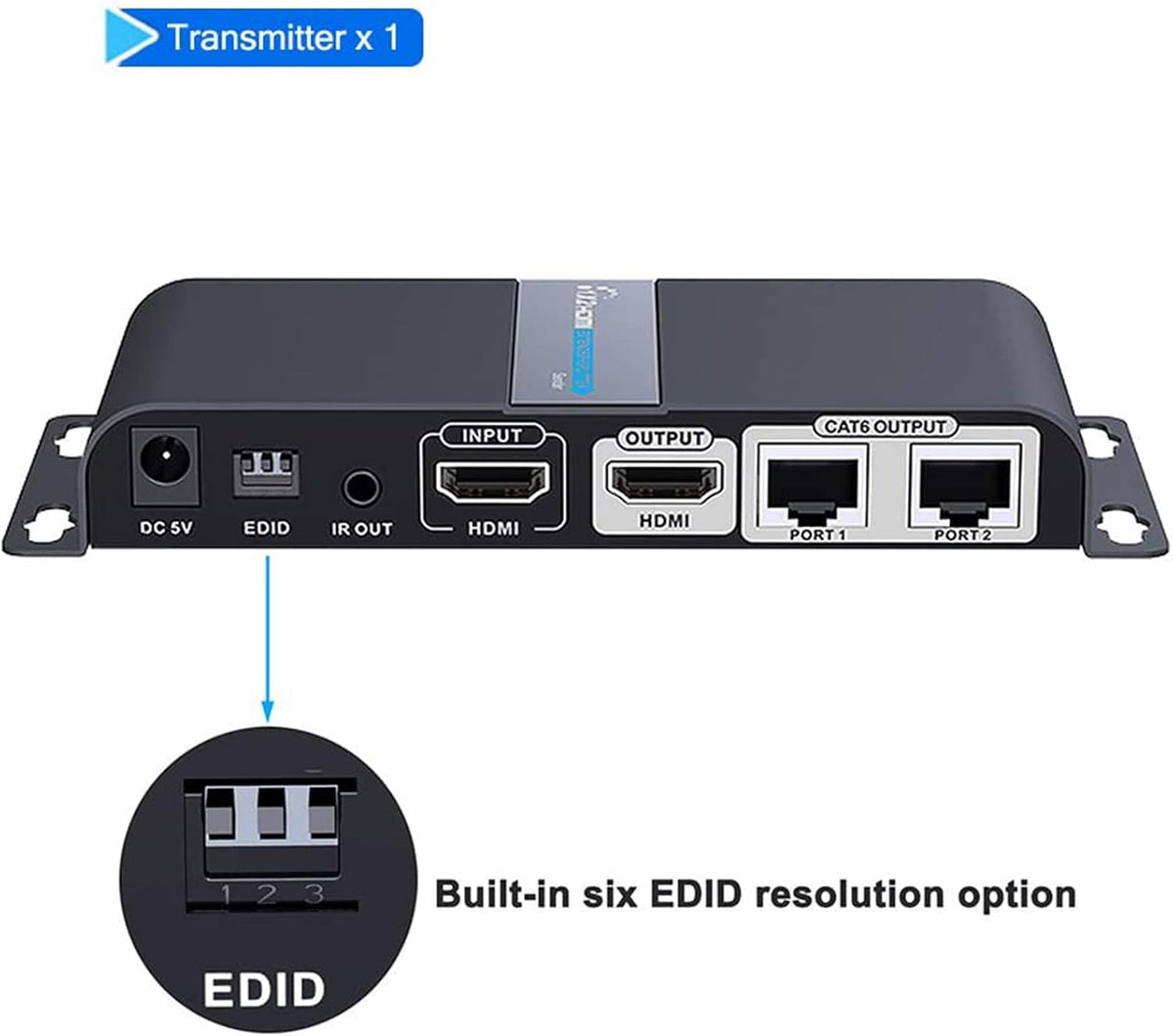 HDMI Extender 1080P 1x2 Splitter Over CAT6 Cable 40m with IR Remote Control S449797