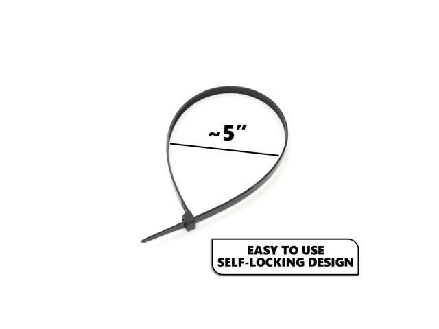 500-Pack Heavy Duty 18 Inches Black Nylon Cable Tie Down Straps G721