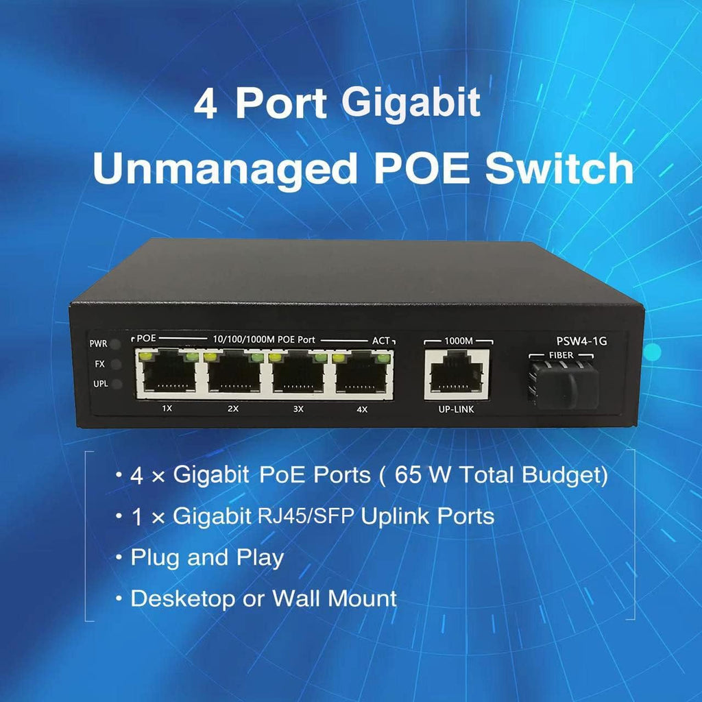 4 Port Gigabit PoE Switch Unmanaged X296
